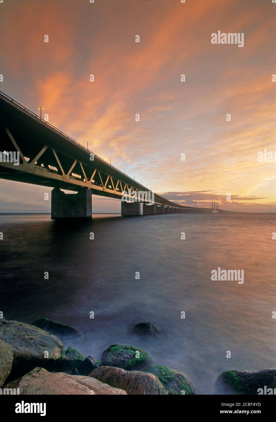 Öresund-Brücke zwischen Dänemark und Schweden Stockfoto