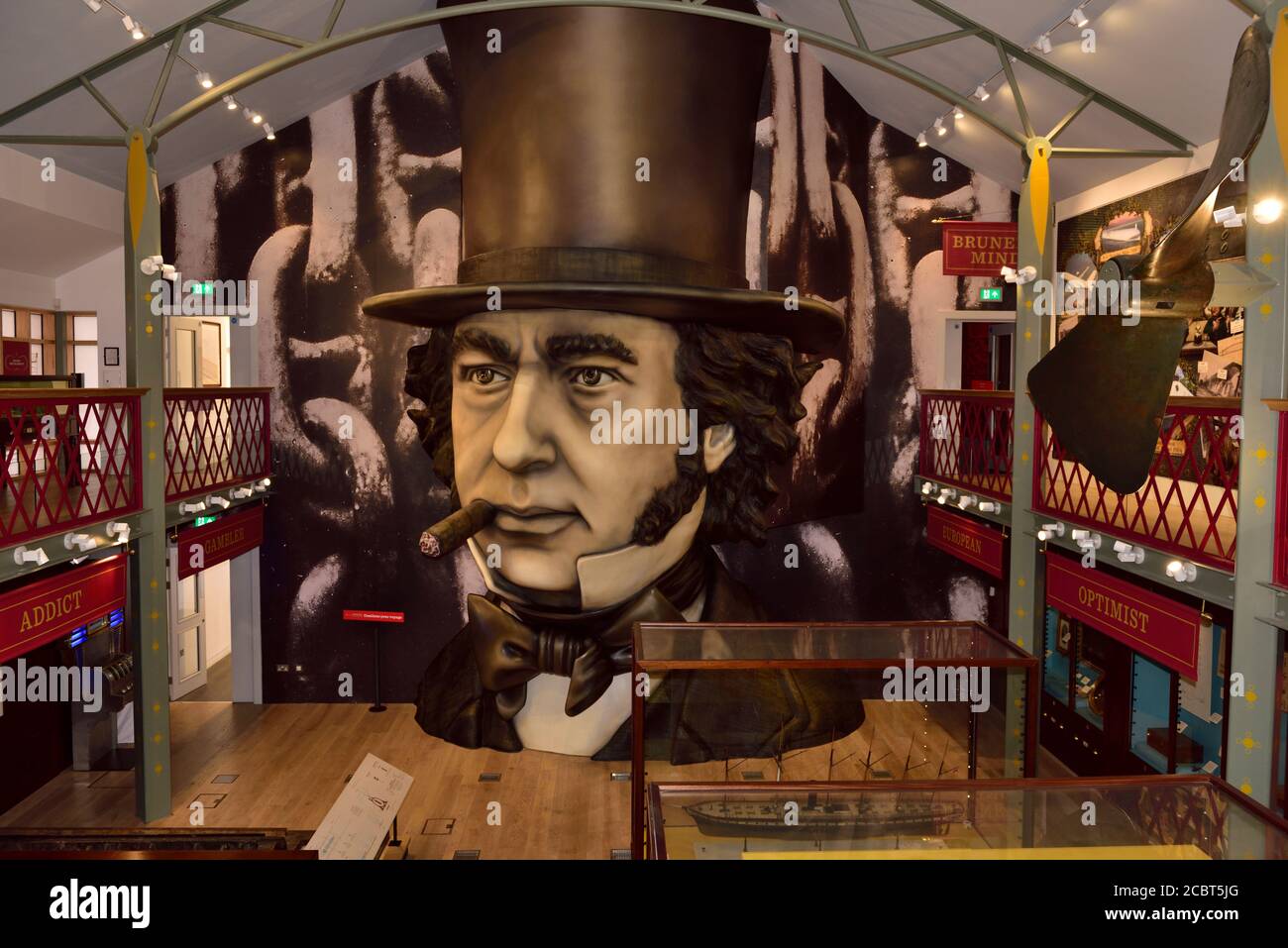Porträt von Isambard Kingdom Brunel im SS Great Britain Museum, Bristol, UK Stockfoto