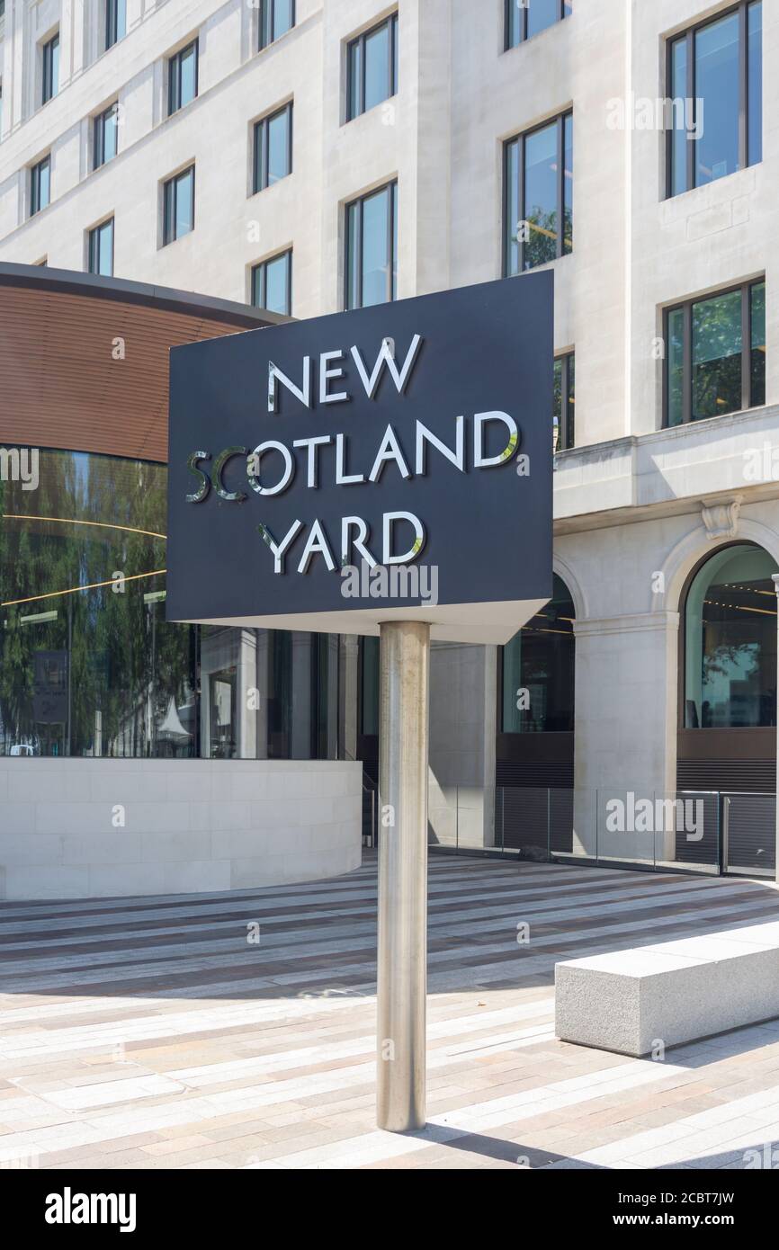 New Scotland Yard Building, Victoria Embankment, City of Westminster, Greater London, England, Vereinigtes Königreich Stockfoto