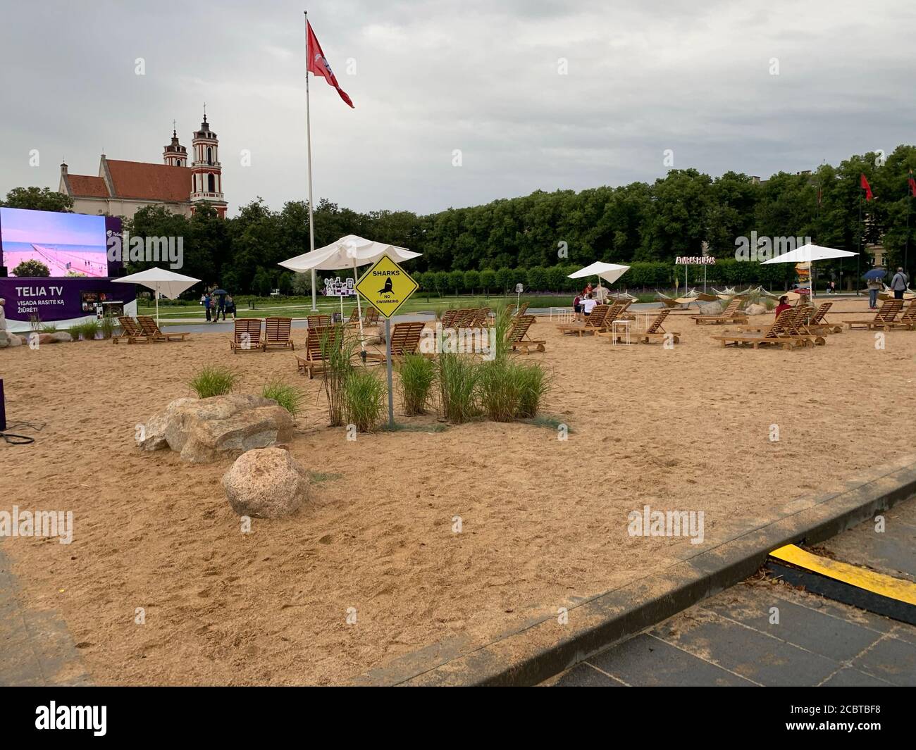 Strand am Lukiskes Platz (Lukiskiu aikste). Vilnius / Litauen Stockfoto