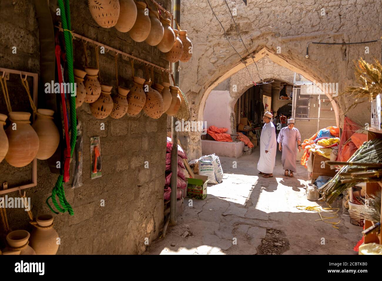 Töpferverkäufe an der Nizwa Fort Stock Foto Stockfoto