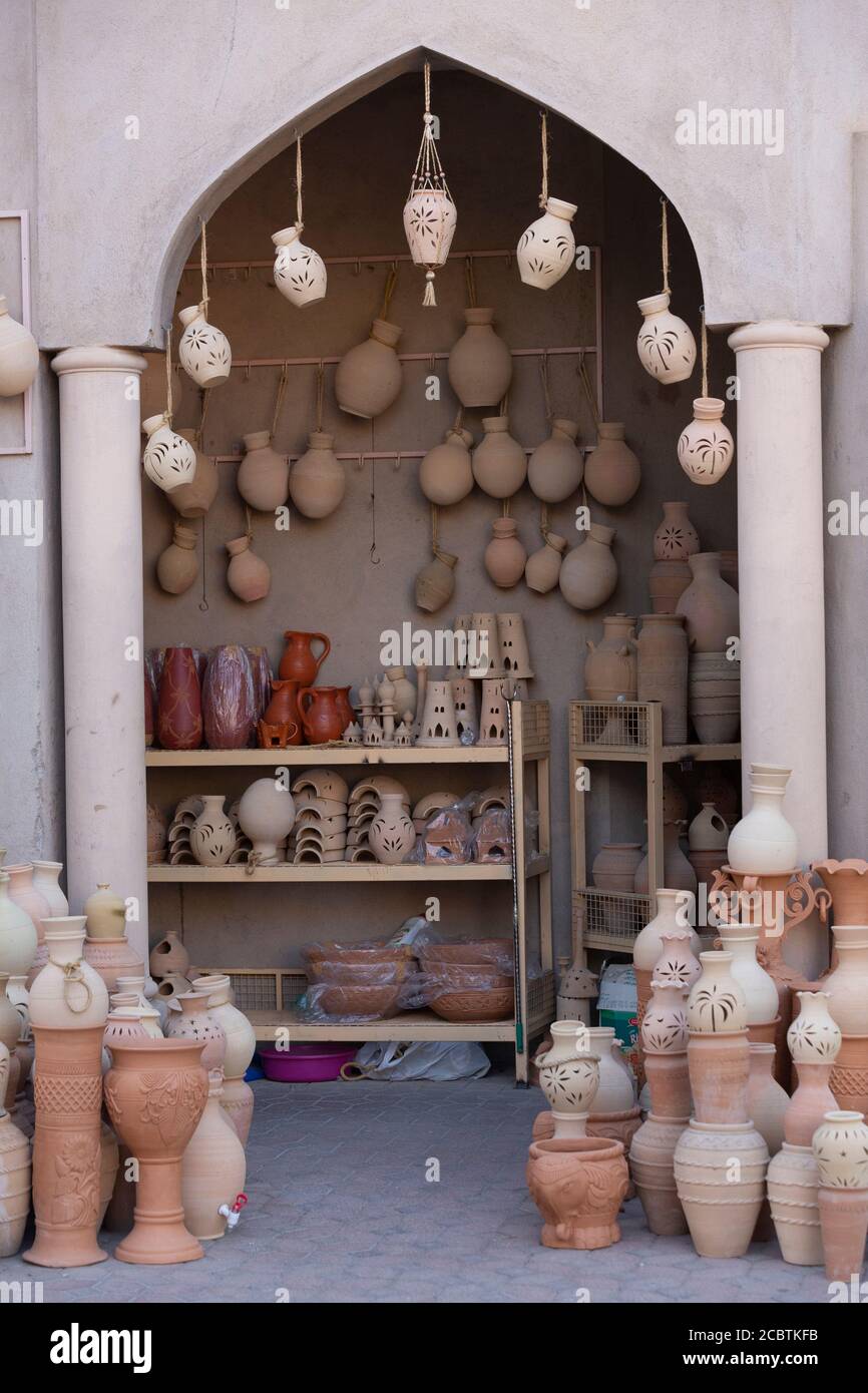 Der Handwerksmarkt in Nizwa ist für die Kunden bereit Einen freitag Stockfoto