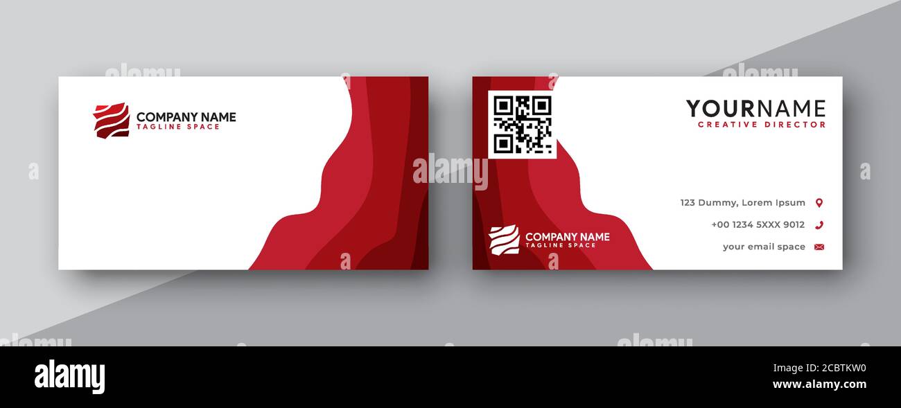Visitenkarten Design. Modernes abstraktes Visitenkarten Design mit roter Farbe Stock Vektor Visitenkarten Design. Modernes abstraktes Visitenkarten Design mit roter Farbe Stock Vektor