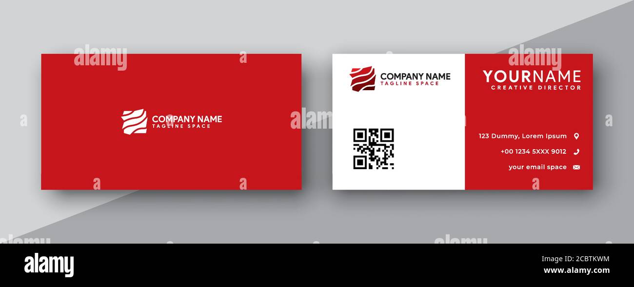 Visitenkarten Design. Modernes abstraktes Visitenkarten Design mit roter Farbe Stock Vektor Visitenkarten Design. Modernes abstraktes Visitenkarten Design mit roter Farbe Stock Vektor