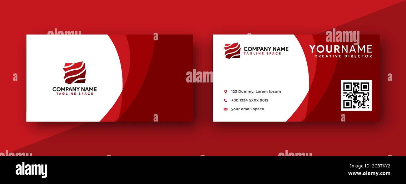 Visitenkarten Design. Modernes abstraktes Visitenkarten Design mit roter Farbe Stock Vektor Visitenkarten Design. Modernes abstraktes Visitenkarten Design mit roter Farbe Stock Vektor