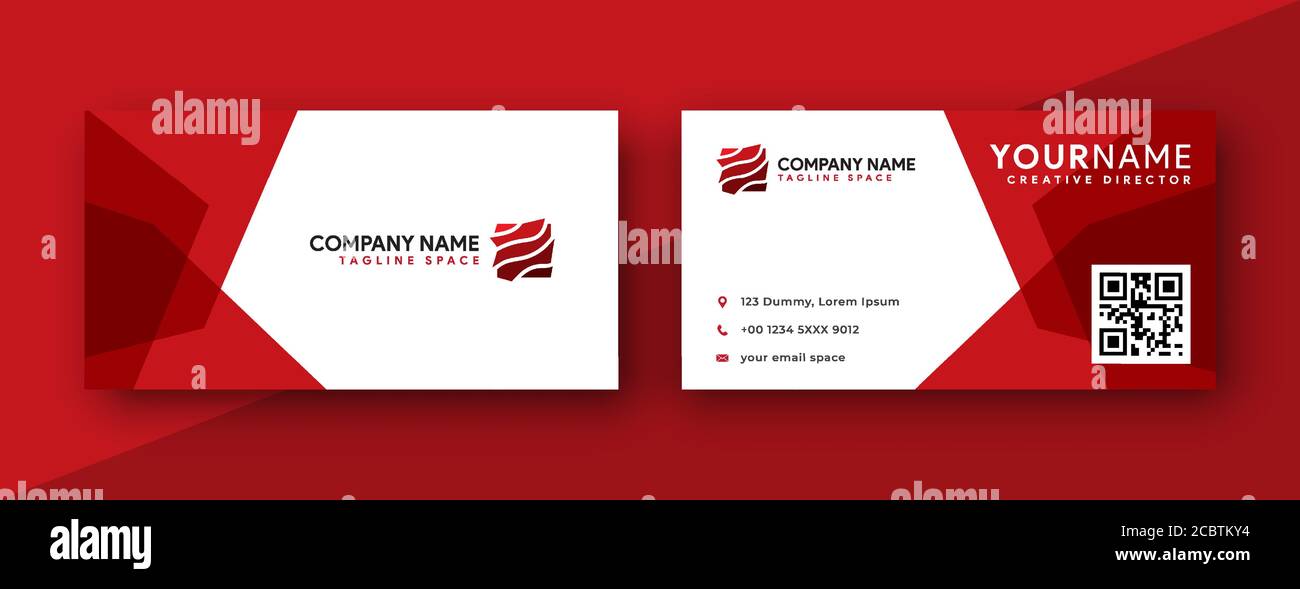 Visitenkarten Design. Modernes abstraktes Visitenkarten Design mit roter Farbe Stock Vektor Visitenkarten Design. Modernes abstraktes Visitenkarten Design mit roter Farbe Stock Vektor