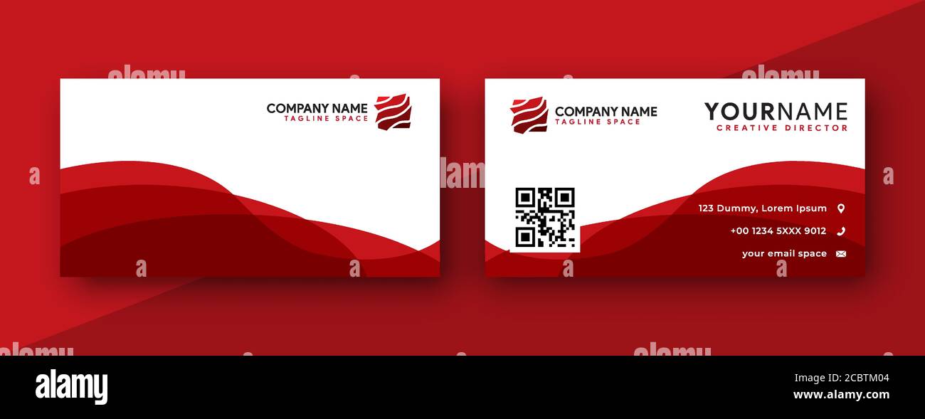 Visitenkarten Design. Modernes abstraktes Visitenkarten Design mit roter Farbe Stock Vektor Visitenkarten Design. Modernes abstraktes Visitenkarten Design mit roter Farbe Stock Vektor