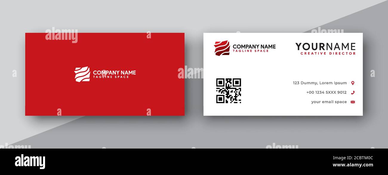 Visitenkarten Design. Modernes abstraktes Visitenkarten Design mit roter Farbe Stock Vektor Visitenkarten Design. Modernes abstraktes Visitenkarten Design mit roter Farbe Stock Vektor