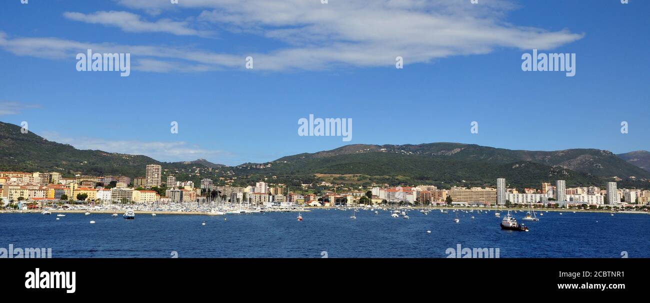 Rade von Ajaccio von der Korsika Fähre Mega Smeralda 1 Stockfoto