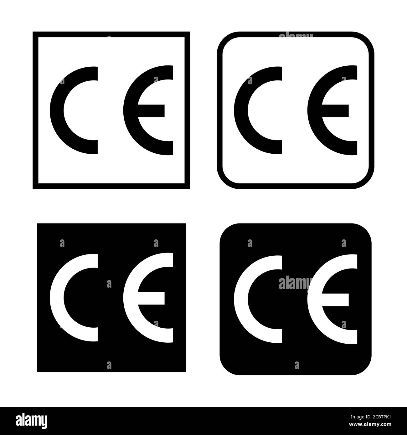 Satz von CE-Zeichen Symbol für conformite europeenne, sauber Etikett Produkt, Informationen Vektor Illustration Zeichen . Stock Vektor