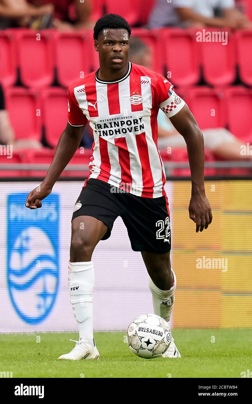 EINDHOVEN, PSV - Vitesse, 15-08-2020, Fußball, Freundschaftsspiel, Niederländische Eredivisie, Saison 2020-2021, Philips Stadium, PSV-Spieler Denzel Dumfries Stockfoto