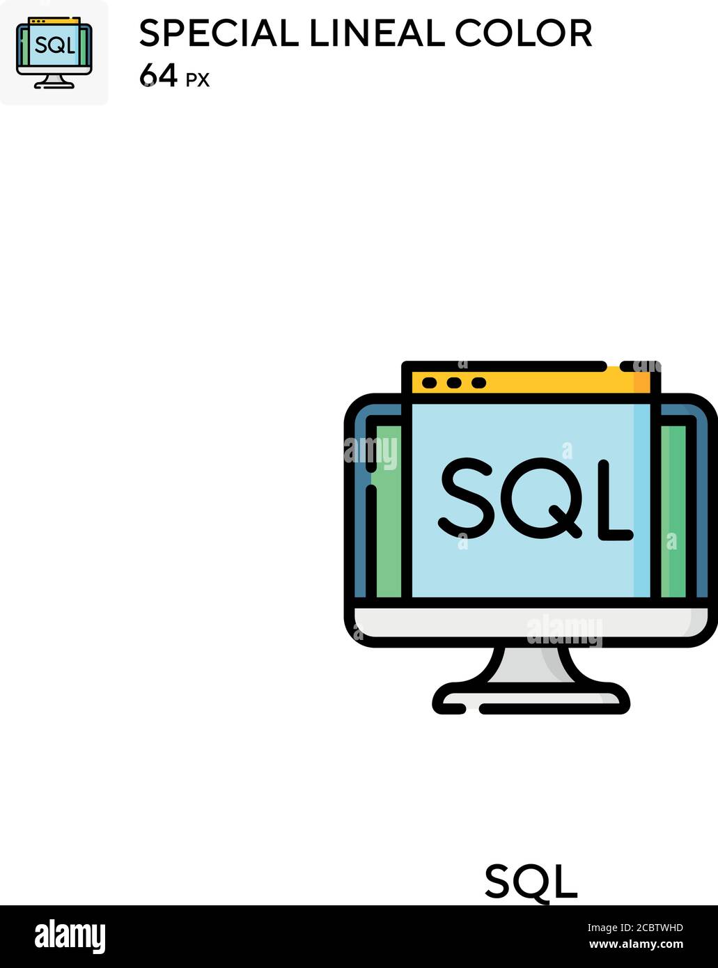 SQL Special lineales Farbvektorsymbol. SQL-Symbole für Ihr Geschäftsprojekt Stock Vektor
