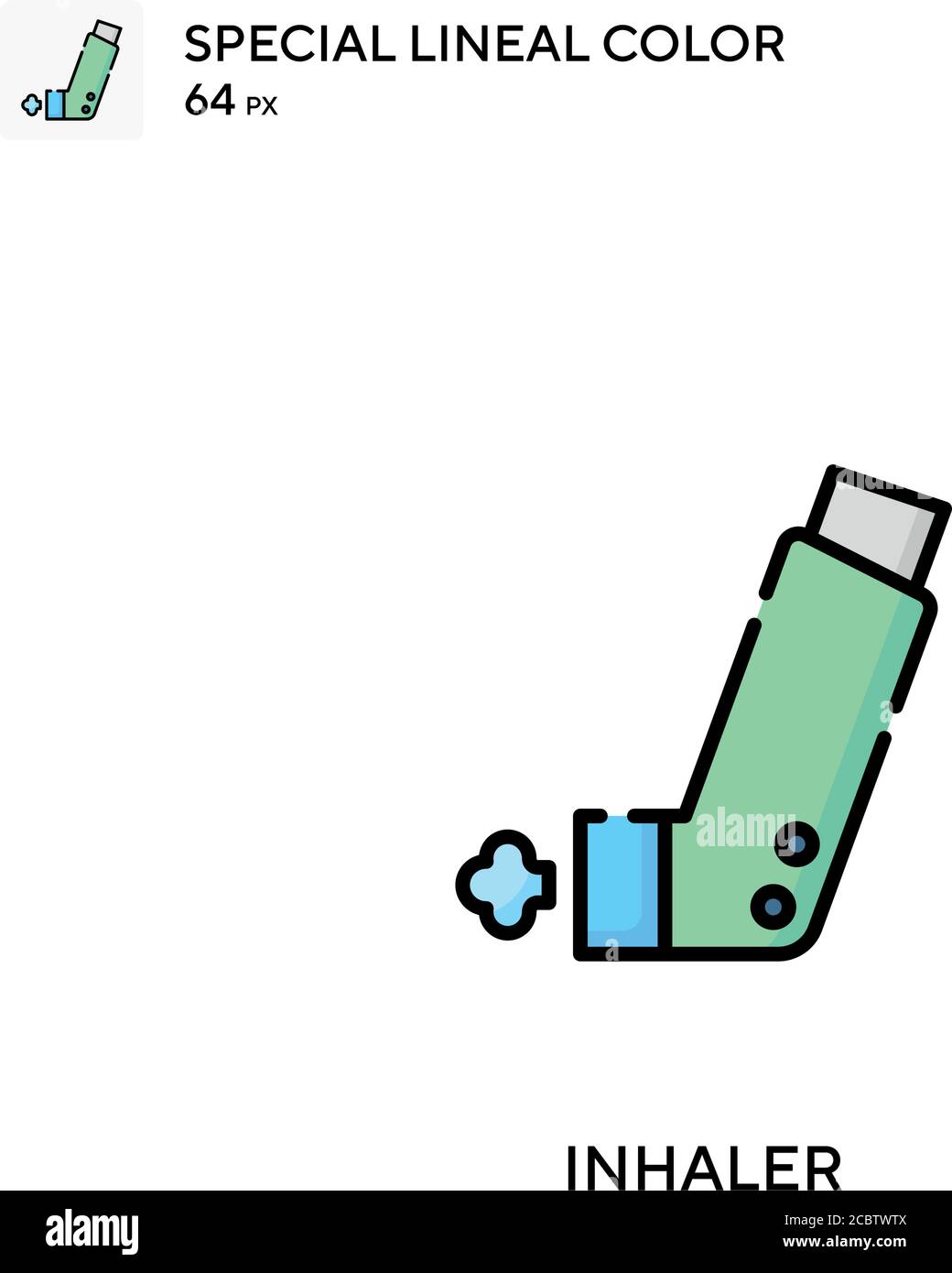 Inhalator spezielles lineales Farbvektorsymbol. Inhalator-Symbole für Ihr Geschäftsprojekt Stock Vektor