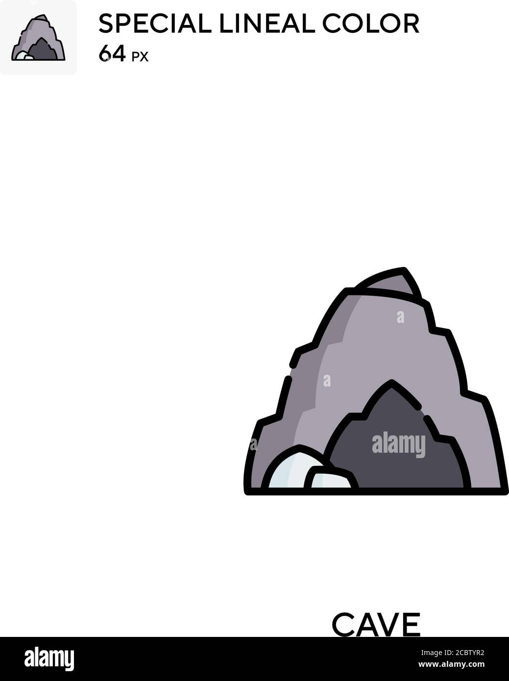 Cave Special Lineal Farbe Vektor-Symbol. Höhlensymbole für Ihr Geschäftsprojekt Stock Vektor