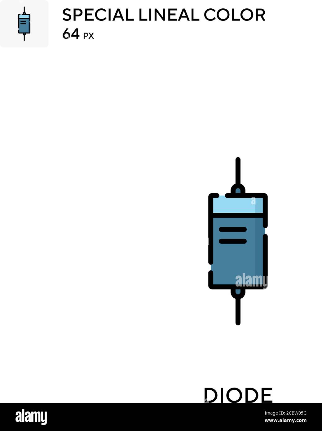 Diode spezielles lineales Farbvektorsymbol. Diodensymbole für Ihr Geschäftsprojekt Stock Vektor