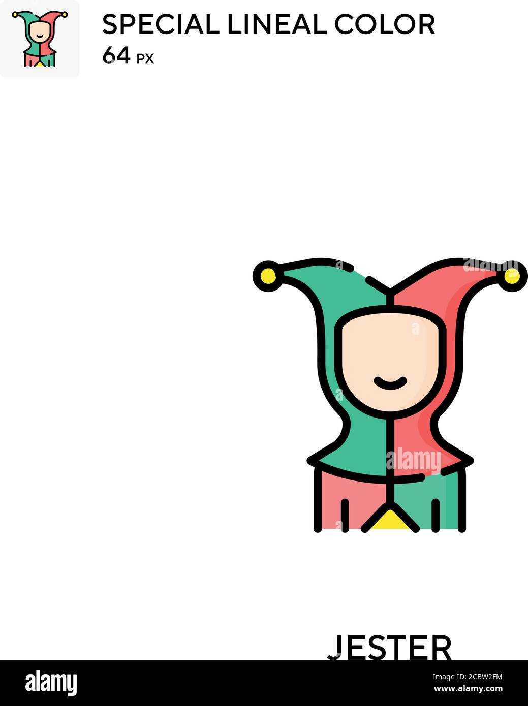 Jester spezielles lineales Farbvektorsymbol. Jester-Symbole für Ihr Geschäftsprojekt Stock Vektor