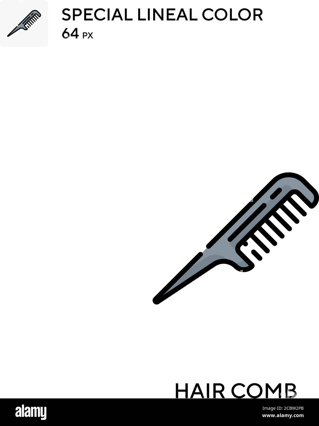 Haarkamm spezielles lineares Farbvektor-Symbol. Haarkämmsymbole für Ihr Geschäftsprojekt Stock Vektor
