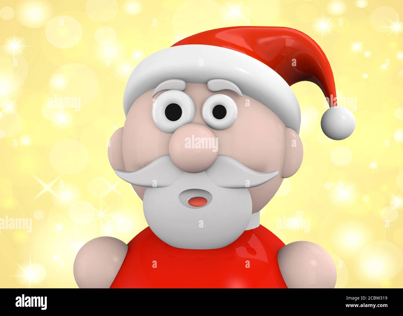 Santa Claus Charakter - 3D Stockfoto