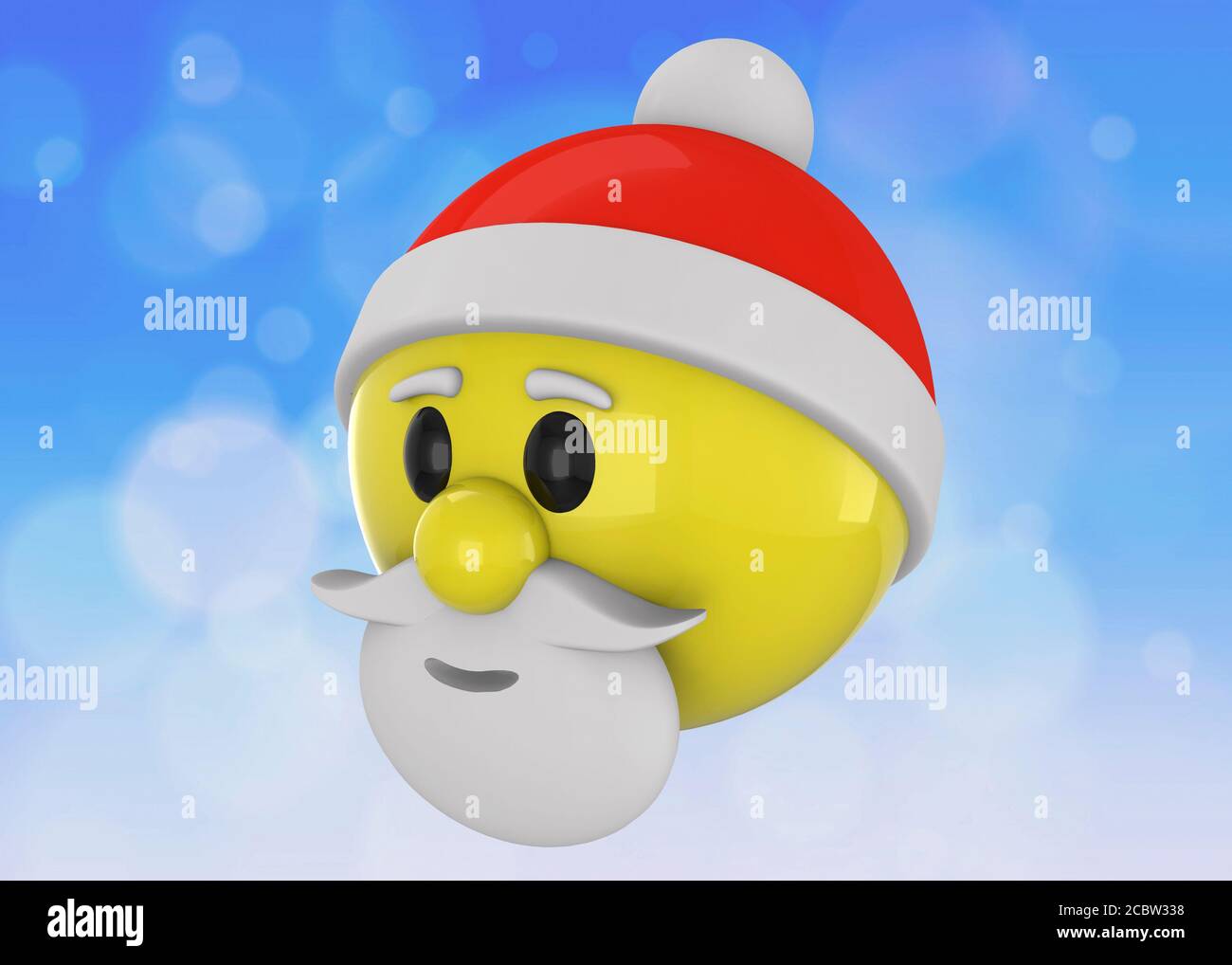 Santa Claus Emoticon - 3D Stockfoto