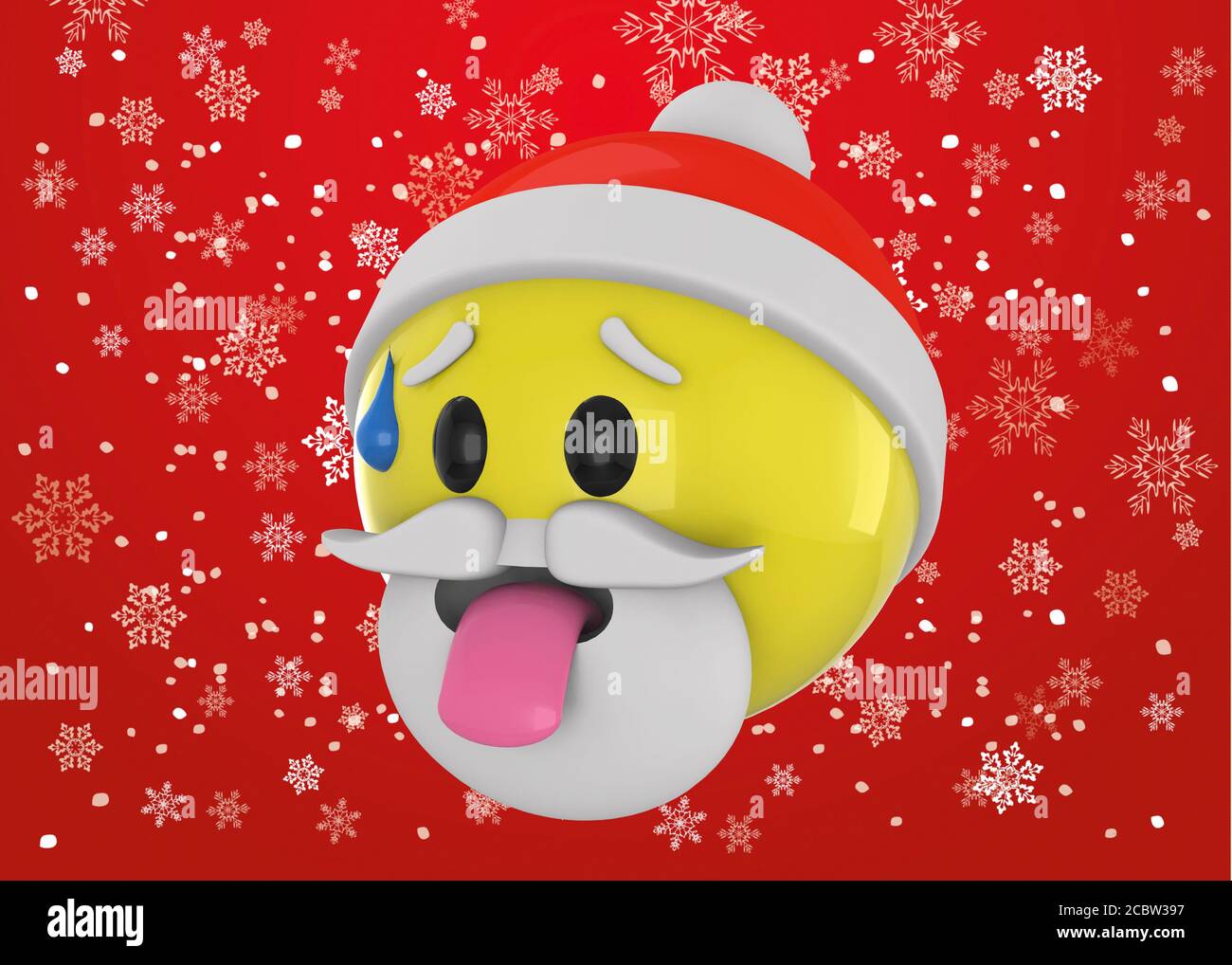 Der Weihnachtsmann ist müde - 3D Stockfoto