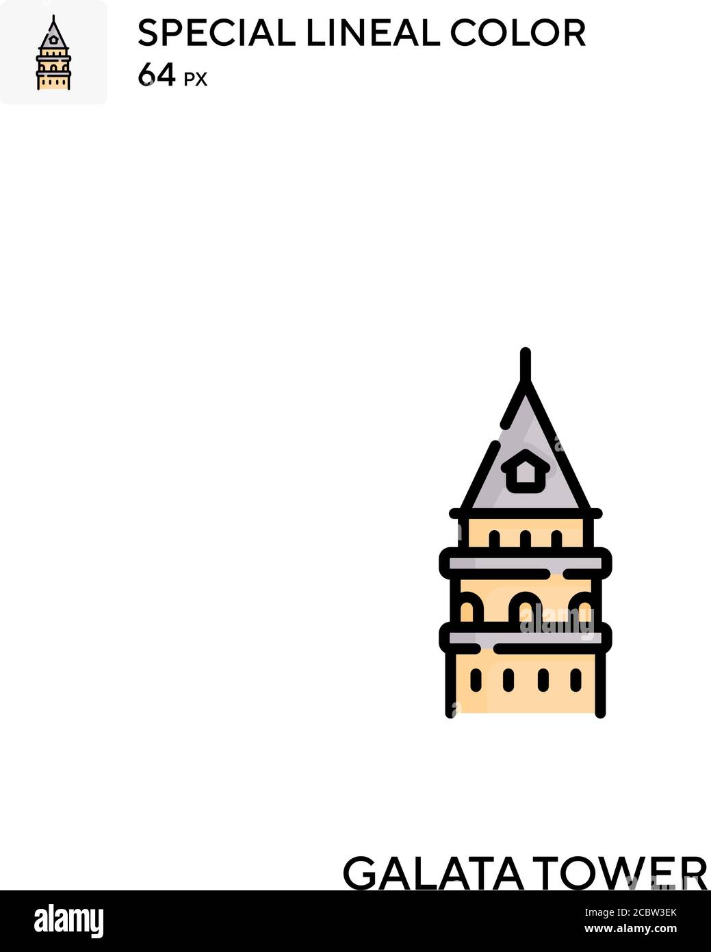 Galata Tower Spezielle lineare Farbe Vektor-Symbol. Galata Tower Icons für Ihr Business-Projekt Stock Vektor