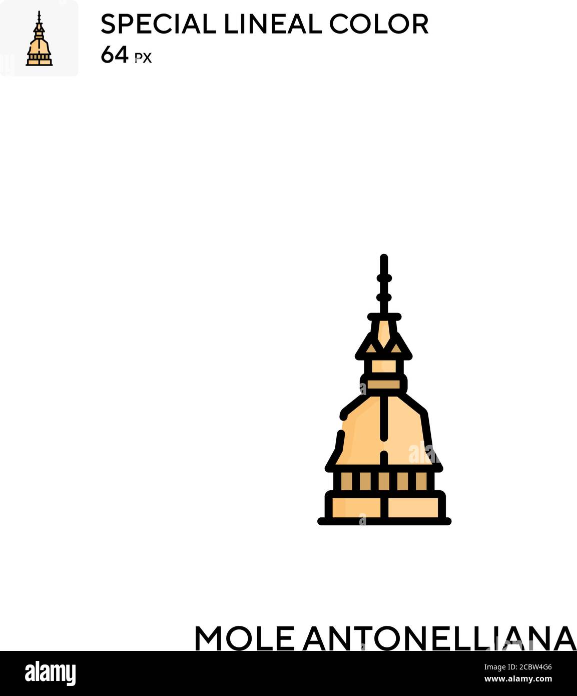 Mole antonelliana Spezielle lineare Farbe Vektor-Symbol. Mole antonelliana Icons für Ihr Business-Projekt Stock Vektor