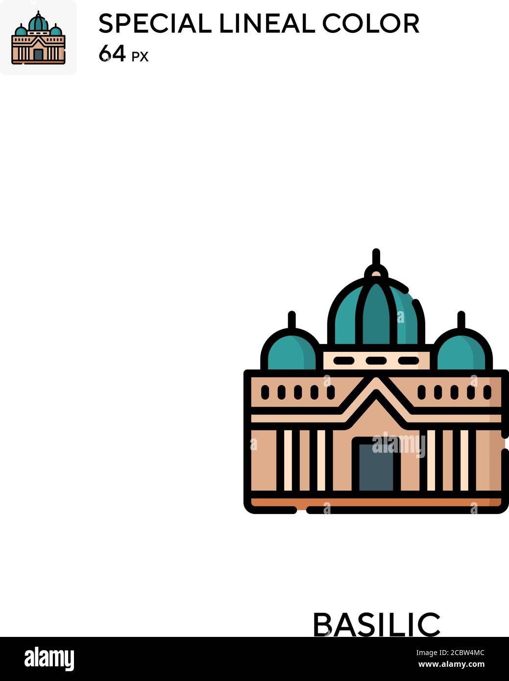 Basilisches spezielles lineales Farbvektorsymbol. Basilic Icons für Ihr Business-Projekt Stock Vektor