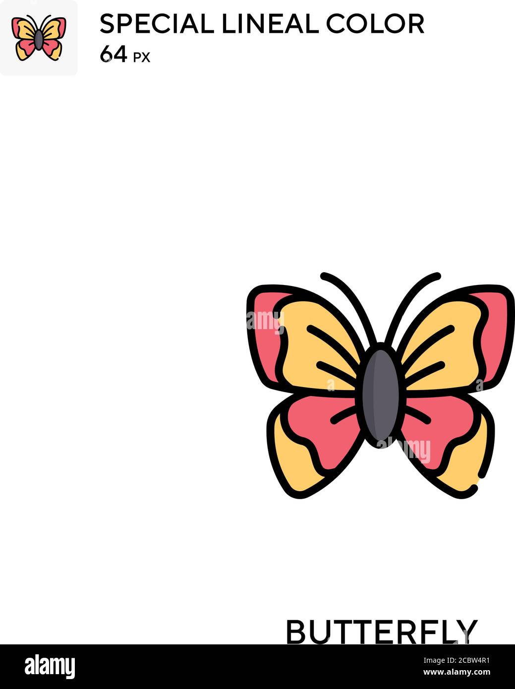 Schmetterling spezielles lineales Farbvektor-Symbol. Schmetterlingsbilder für Ihr Geschäftsprojekt Stock Vektor