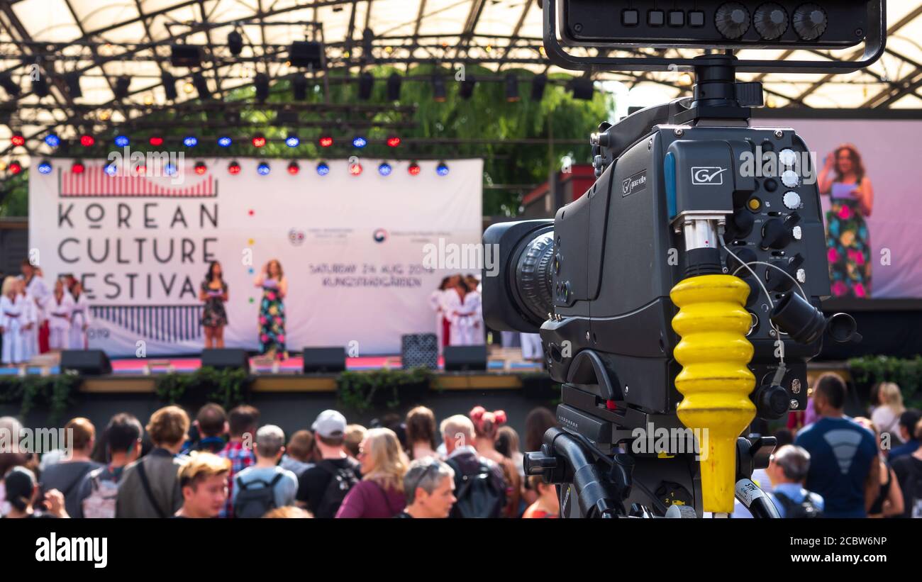 Stockholm, Schweden - 2019.08.24: Ein Foto der Bühne beim Koreanischen Kulturfestival in Stockholm. Stockfoto