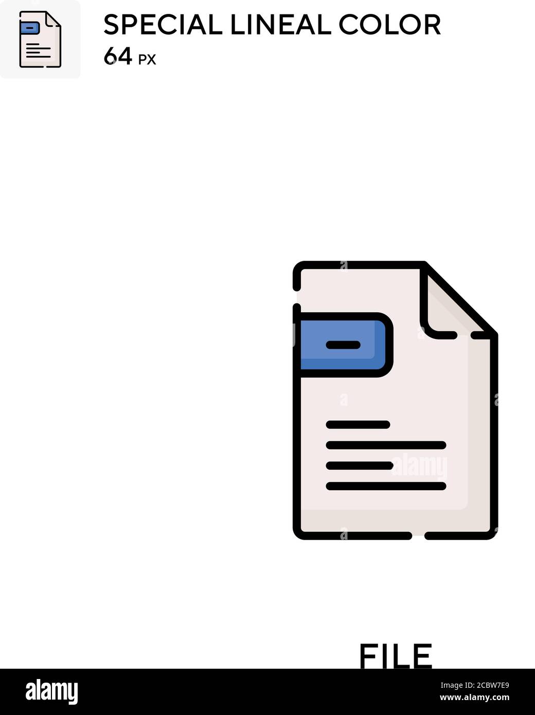 Datei spezielles lineales Farbvektorsymbol. Dateisymbole für Ihr Geschäftsprojekt Stock Vektor