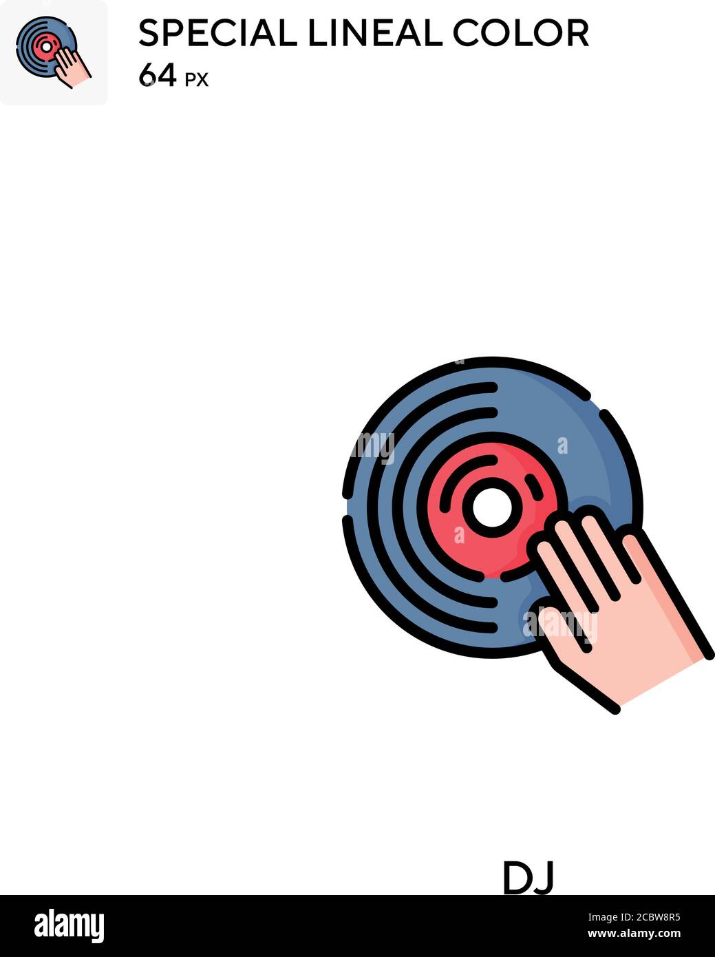 DJ Special Lineal Farbe Vektor-Symbol. DJ-Icons für Ihr Business-Projekt Stock Vektor