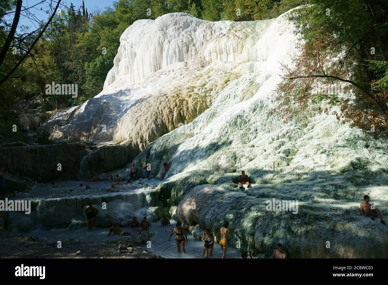 Bagni San Filippo (Castiglione d'Orcia - Siena - Toskana - Italien) - Thermische hot spring-SI - Toskana, Italien Stockfoto