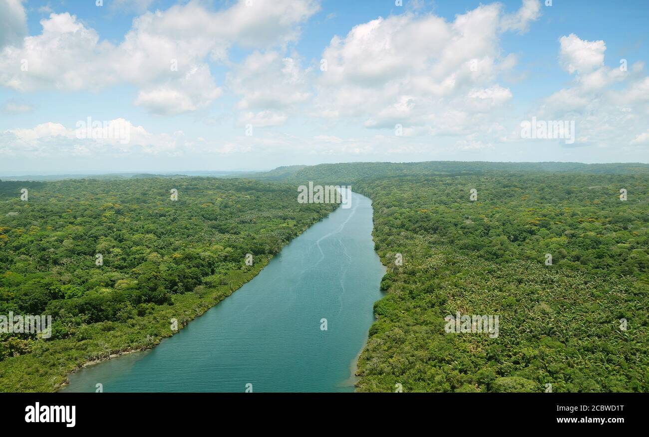 Luftaufnahme Des Panamakanals Stockfoto