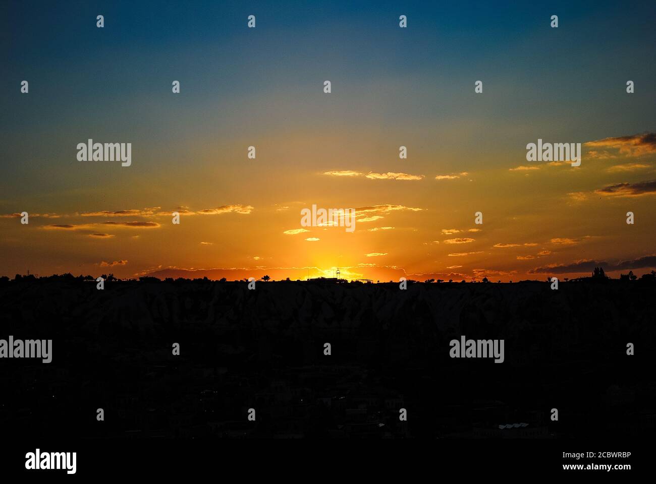 Sonnenuntergang in Kappadokya Stockfoto