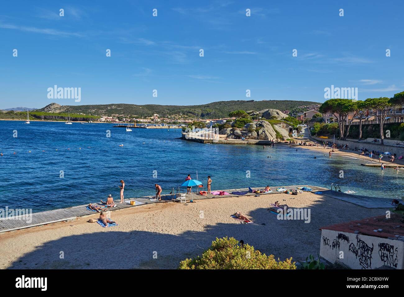 Spiaggia di Palau Vecchio Blick auf Sardinien Stockfoto