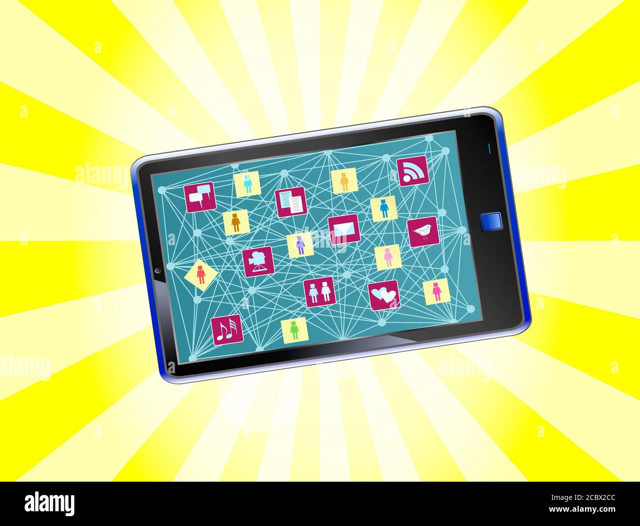 Smartphone Social Media und Social Network Konzept Stock Vektor