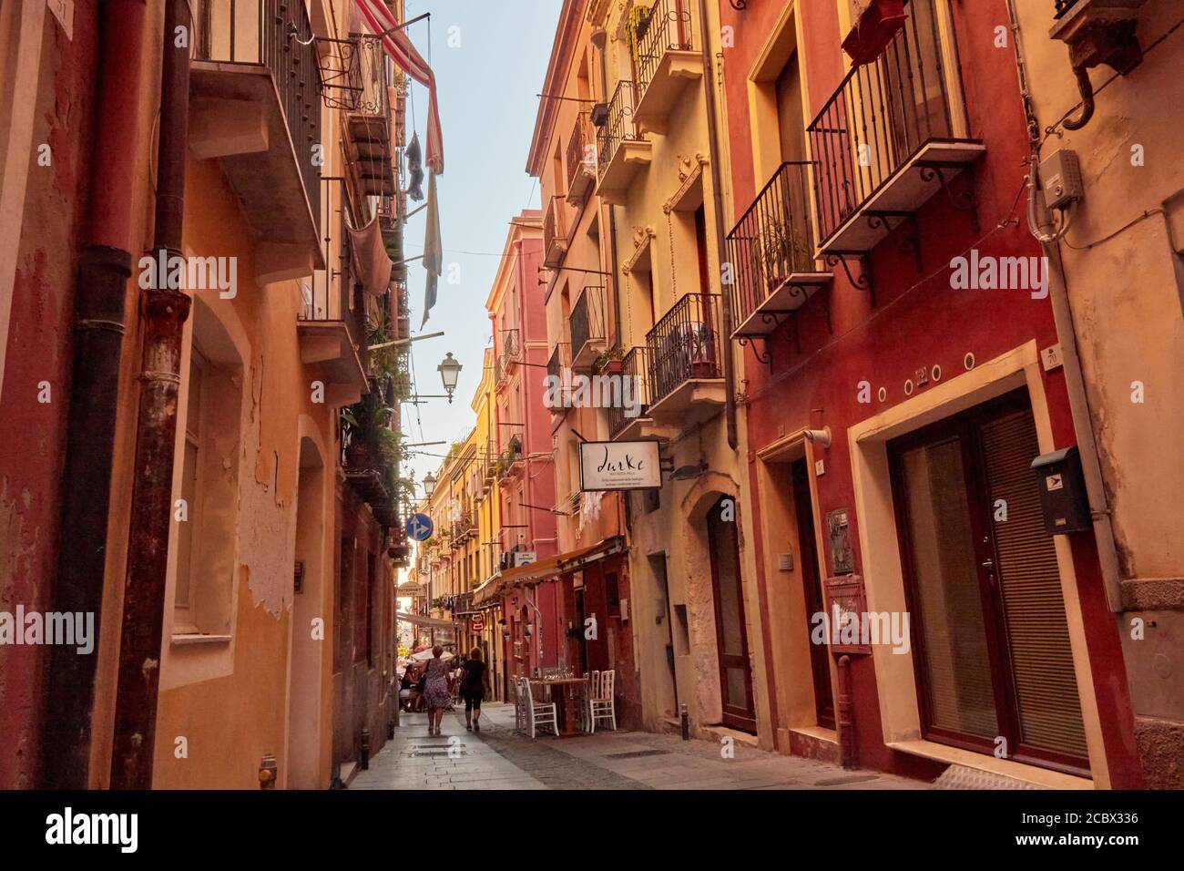 Vianapoli Straße in Cagliari Hauptstadt der Insel Sardinien Stockfoto