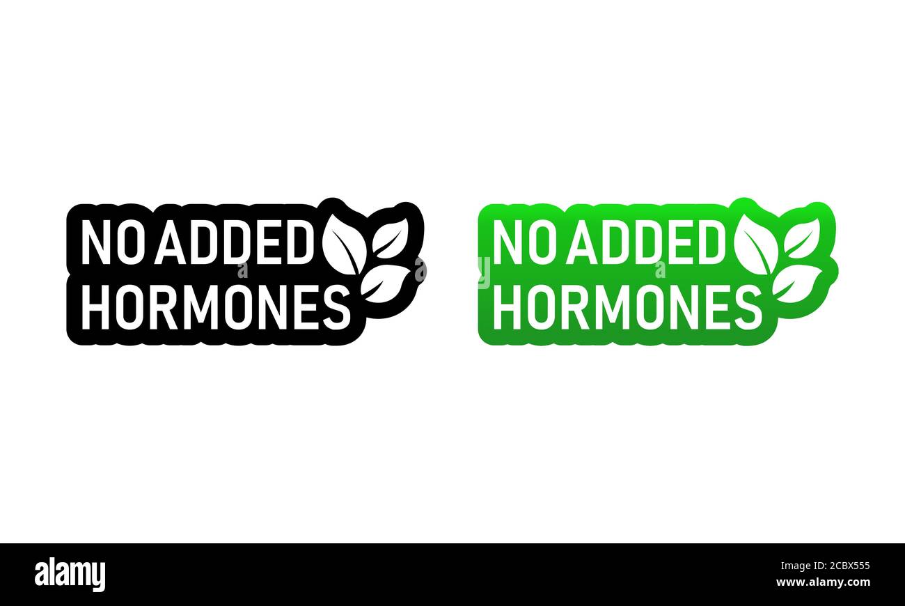 Symbol „Keine Hormone hinzugefügt“. Naturprodukt. Gesunde, frische Nahrung. Vektor auf isoliertem Hintergrund. EPS 10 Stock Vektor