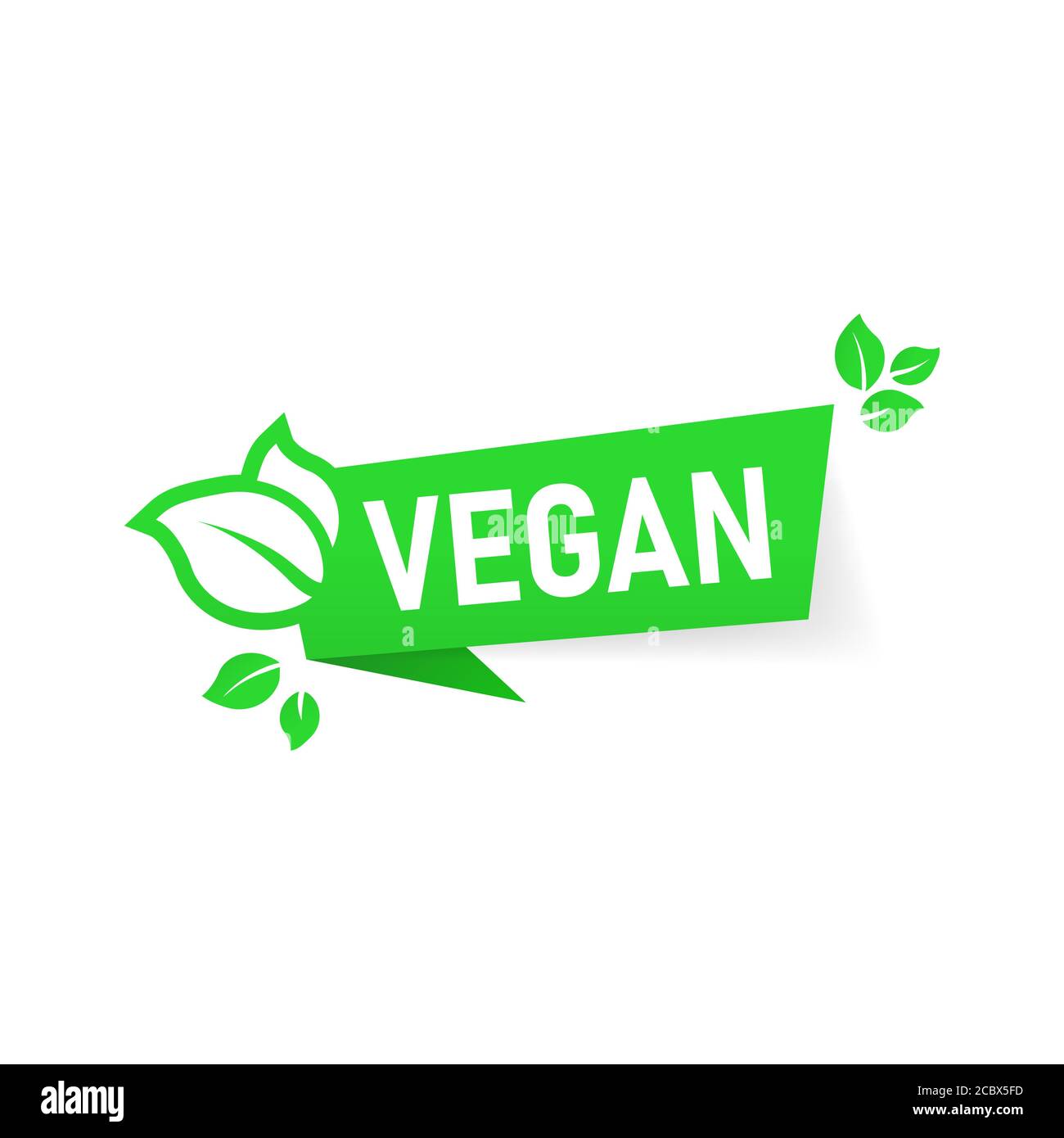 Symbol für vegane Ernährung. Bio, Bio, Öko-Symbol. Vegetarisch, kein Fleisch, laktosefrei, gesund, frisch und gewaltfrei. Vektor auf isoliertem Weiß Stock Vektor