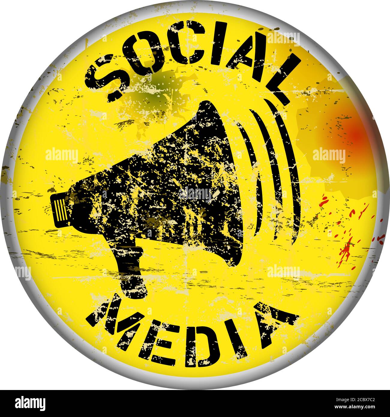 Social-Media-Zeichen, grungy Stil Vektor-Symbol Stock Vektor