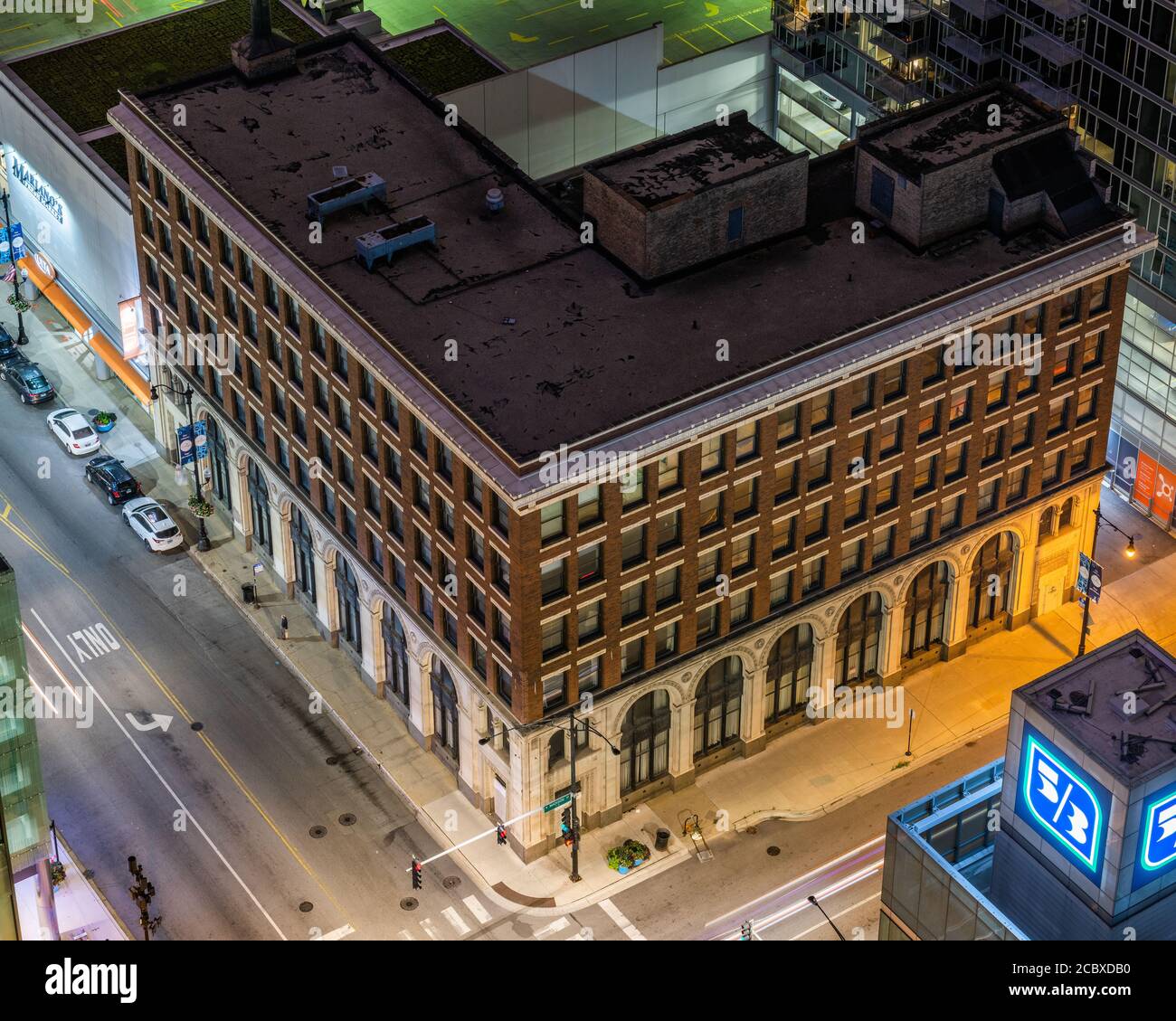 Old Manufacturers Bank Gebäude in Greektown Nachbarschaft Stockfoto