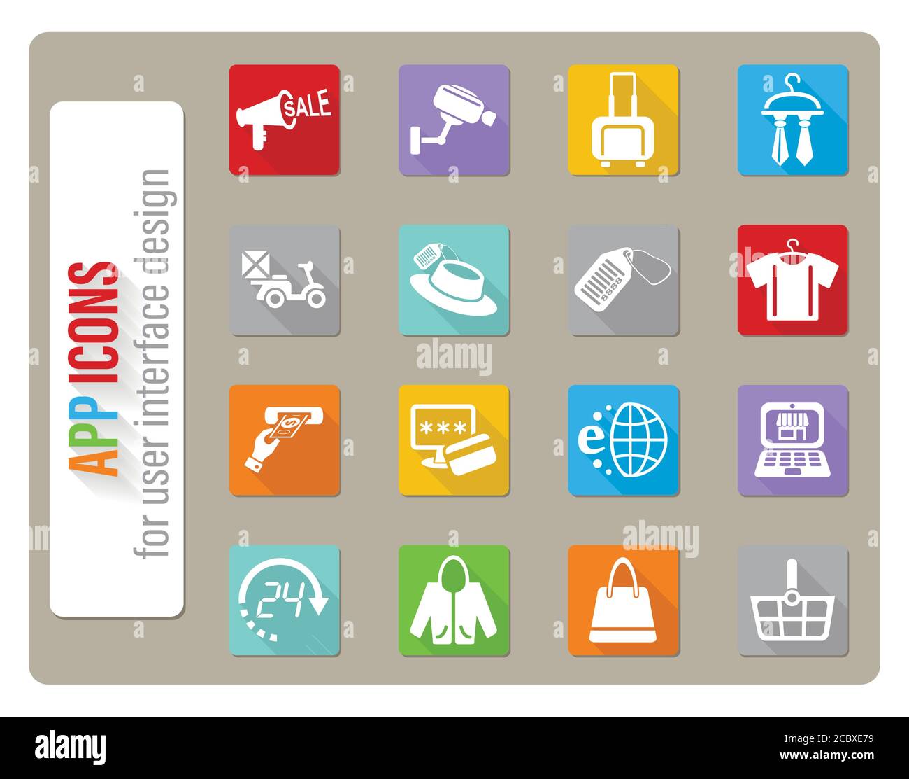 Shopping und e-commerce Icon Set Stock Vektor