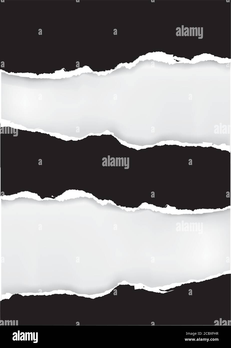 Schwarzer zerrissener Papierhintergrund. Ilustration von schwarzem Papier backround mit zwei Stellen für Ihren Text oder Bild.Vektor verfügbar. Stock Vektor