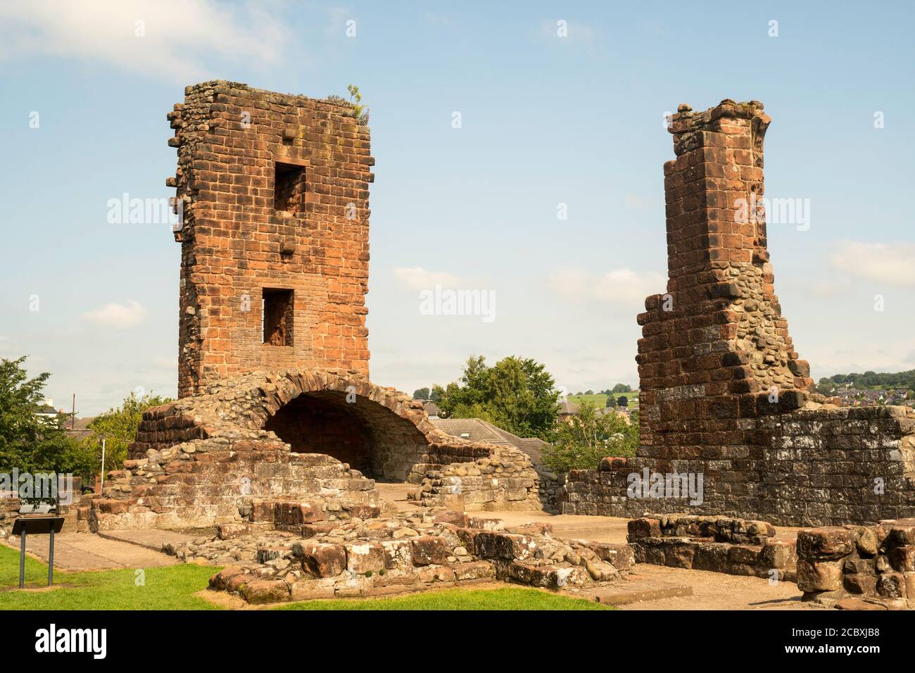 Detail- oder abstrakte Ansicht der Ruinen von Penrith Castle, Cumbria, England, UK Stockfoto