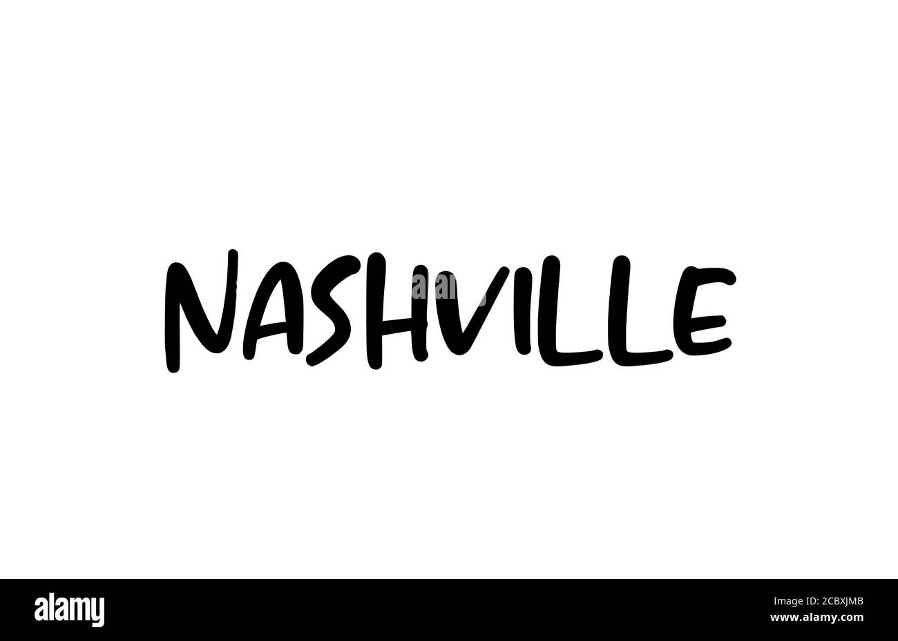 Nashville City handschriftliche Typografie Text Wort Hand Lettering. Moderne Kalligraphie Text. Schwarze Farbe Stock Vektor