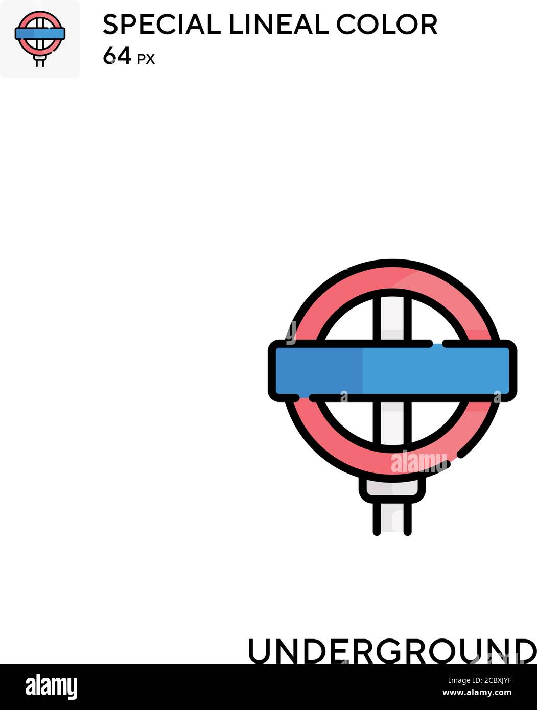 Underground Special Lineal Farbe Vektor-Symbol. Unterirdische Symbole für Ihr Geschäftsprojekt Stock Vektor