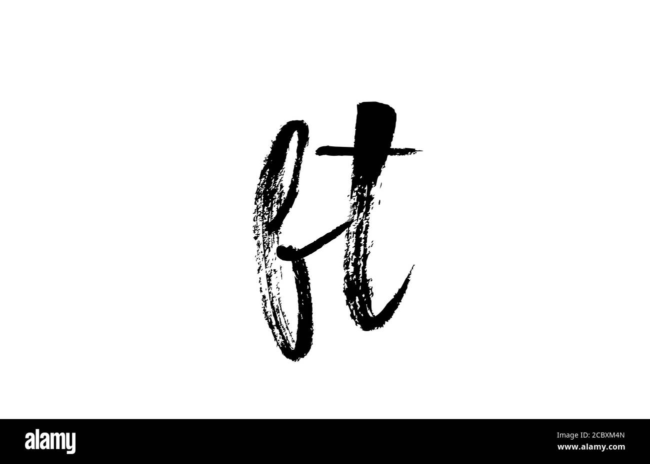 BT B T Buchstabenkombination mit Logo. Grunge handgeschriebenes Vintage-Design. Schwarz-weiße Farbe für Unternehmen und Unternehmen Stock Vektor