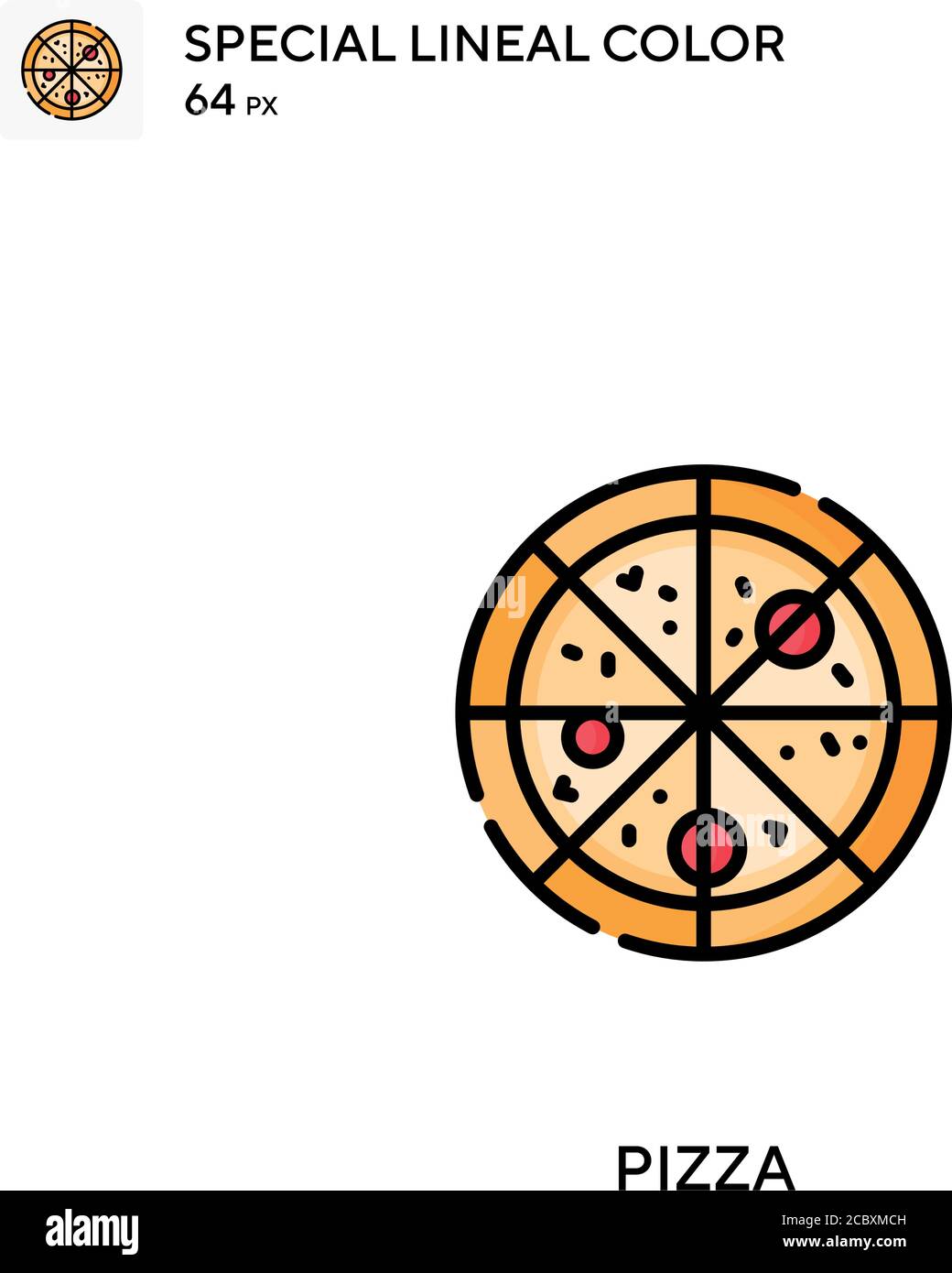 Pizza Special Lineal Farbe Vektor-Symbol. Pizza-Symbole für Ihr Geschäftsprojekt Stock Vektor