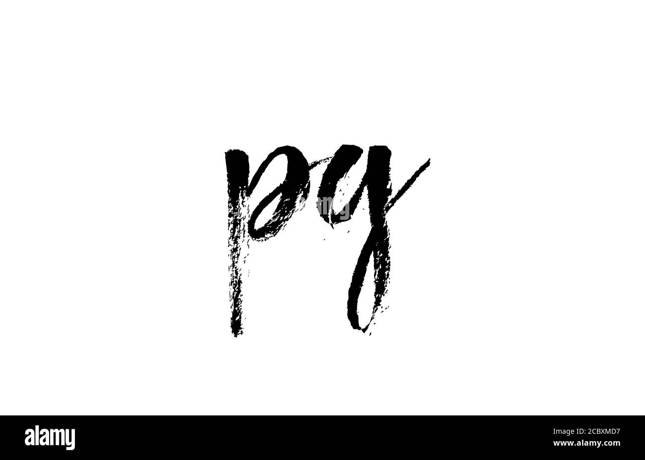 PQ P Q Buchstaben Logo Symbol Kombination. Grunge handgeschriebenes Vintage-Design. Schwarz-weiße Farbe für Unternehmen und Unternehmen Stock Vektor