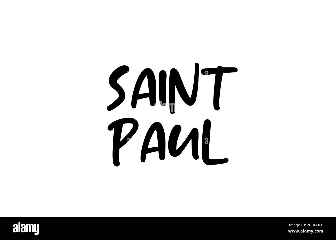 Saint Paul Stadt handschriftliche Typografie Text Wort Hand Lettering. Moderne Kalligraphie Text. Schwarze Farbe Stock Vektor